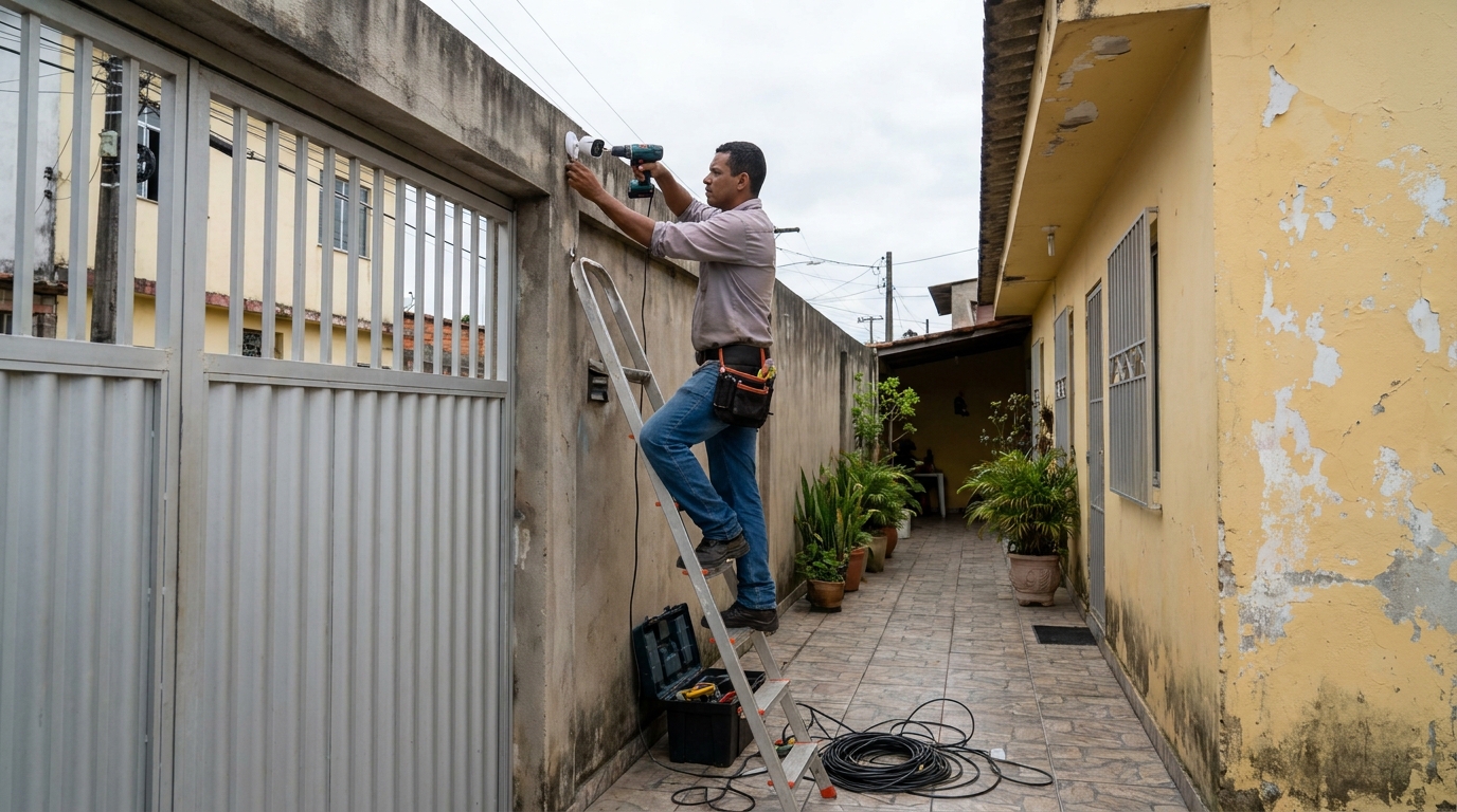 Passagem de cabeamento em Gravataí‑RS
